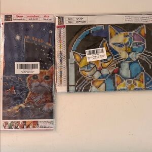 Cat Diamond Art Kit - Blue and Orange